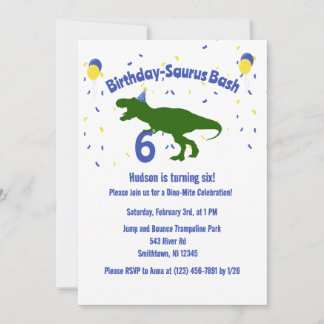"Birthday-Saurus" Kinderpartei Dinosaurier Geburts Einladung