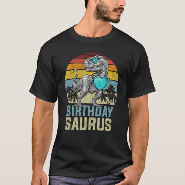 Birthday Saurus Rex Dino Birthdayssaurus Matching T-Shirt (Vorderseite)