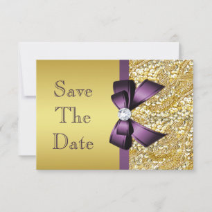 Birthday Save the Date Gold Imitate Sequin Lila Bo