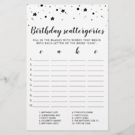 Birthday Scattergories-Spiel