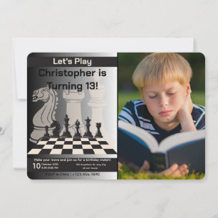 Birthday Schach Einladung Spiel Thema mit Foto