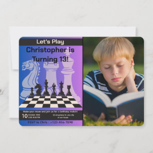 Birthday Schach Party Einladung personalisiertes F