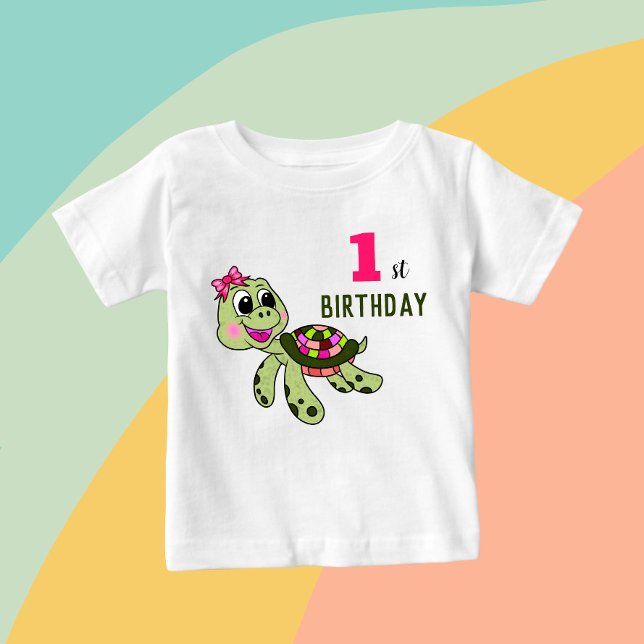 Birthday Schildkröte Baby T-shirt (Von Creator hochgeladen)