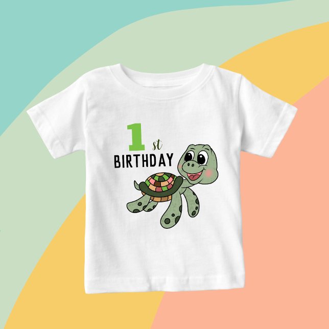 Birthday Schildkröte Baby T-shirt (Von Creator hochgeladen)