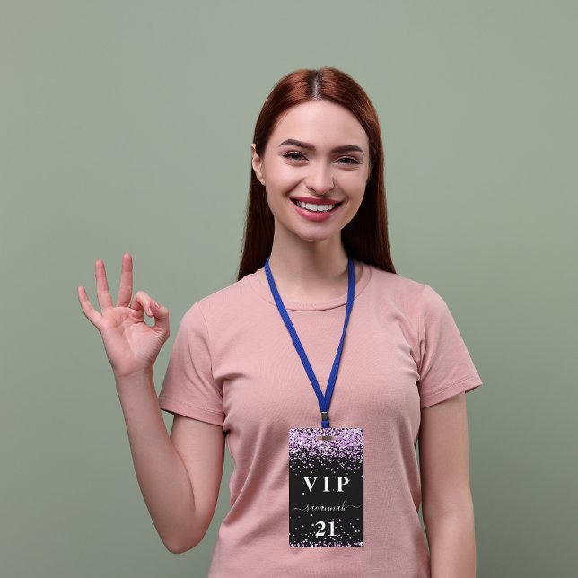 Birthday schwarz lila violett Glitzer Staub Name v Ausweis (Von Creator hochgeladen)