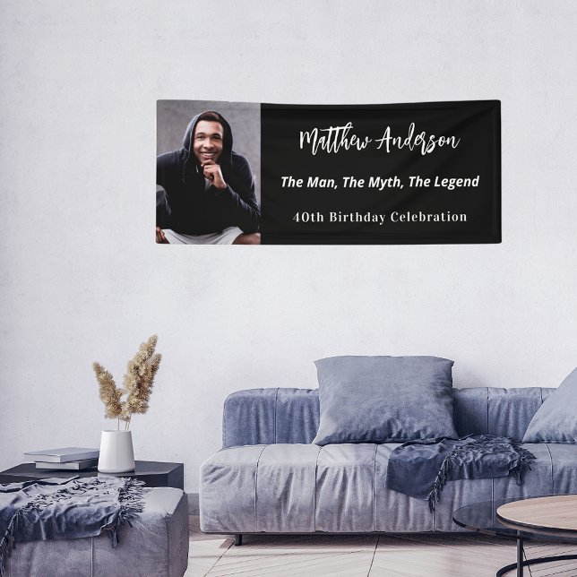 Birthday Schwarz-weiß Foto Man Mythos Legende Banner (Von Creator hochgeladen)