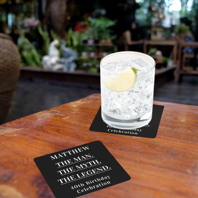 Birthday Schwarz-weiß Foto Man Mythos Legende Rechteckiger Pappuntersetzer (Von Creator hochgeladen)