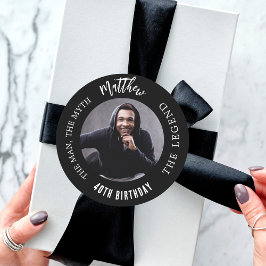 Birthday Schwarz-weiß Foto Man Mythos Legende Runder Aufkleber