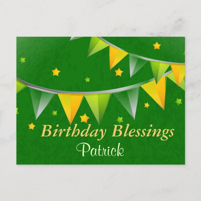 Birthday Segings Personalisiert Irish Postkarte (Vorderseite)