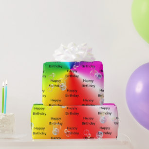 Birthday Seifenblasen auf Regenbogenspektrum Geschenkpapier