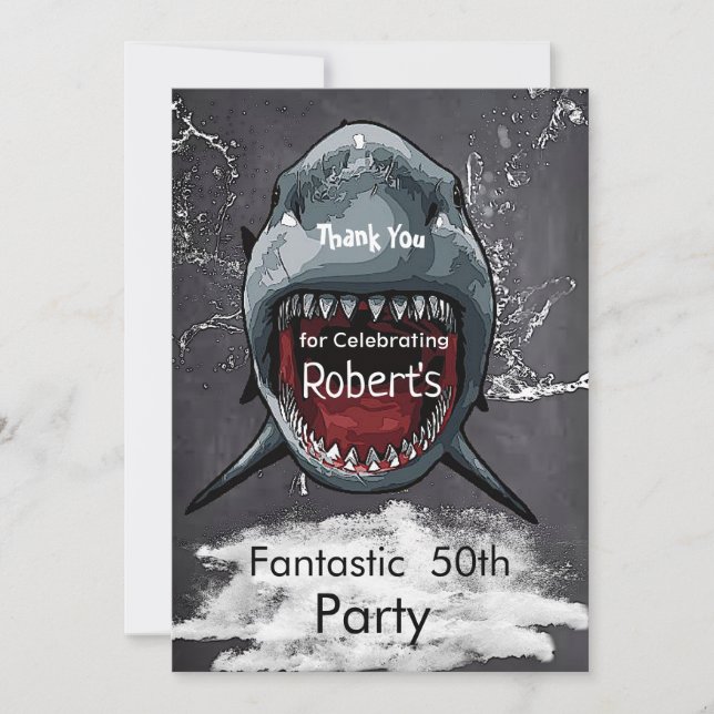 Birthday Shark Attack, Dankeskarte (Vorderseite)