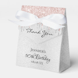 Birthday Silber Glitzer Rose Gold Vielen Dank Geschenkschachtel