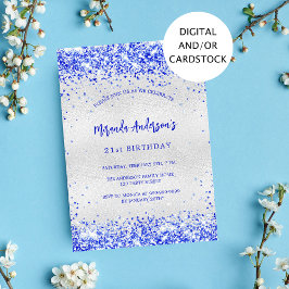 Birthday silberne königliche Einladung