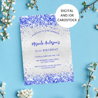 Birthday silberne königliche Einladung