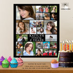 Birthday Simple 21 Foto Collage Custom Poster<br><div class="desc">Erstellen Sie Ihr eigenes personalisiertes, benutzerdefiniertes Farbgedankenposter, das für Sie jeden Geburtstag feiert. Mit diesem leicht hochzuladenden Foto-Template können Sie 21 Bilder in verschiedenen Formen und Größen erstellen, um eine Vielzahl von Fotomaterialien mit Ihrem eigenen Text in Ihren Schriftart-Stilen und -Farben (in einem weißen klassischen Schriftart vor einem bearbeitbaren schwarzen...</div>