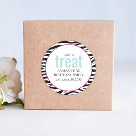 Birthday Simple Minimalistisch Modern Animal Print Runder Aufkleber