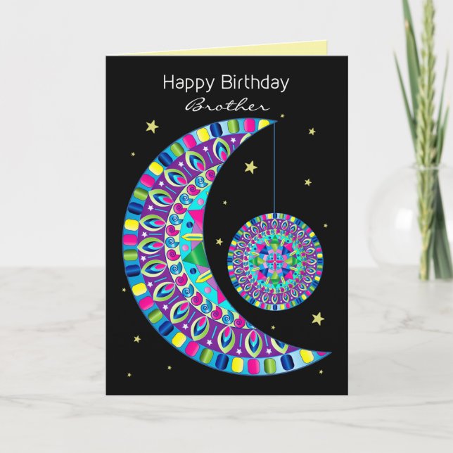Birthday Sister Kaleidoscope Abstract Design Card Karte (Vorderseite)