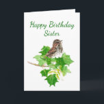 Birthday Sister Song Sparrow Bird Karte<br><div class="desc">Ideal,  wenn Sie Vögel,  Vogelbeobachtung oder Spatzen lieben. Watercolor Song Sparrow Bird für die Schwester,  die Sie schätzen com. com</div>