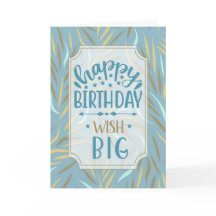 Birthday Sky Blue Botanical mit braunen Tones