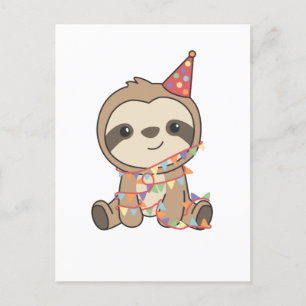 Birthday Sloth For Children A Birthday Holiday Pos Feiertagspostkarte