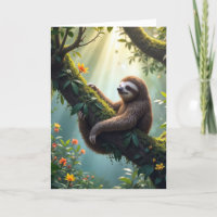 Birthday Sloth In einem Regenwald