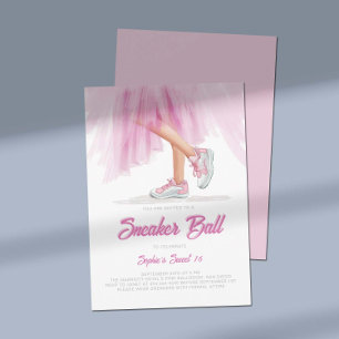 Birthday Sneaker Ball Ballerina Princess Sweet 16 Einladung
