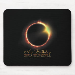 Birthday Solar Eclipse 2024 April 8 Insgesamt Ecli Mousepad