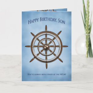 Birthday, Son, Ship's Wheel, Helm Karte