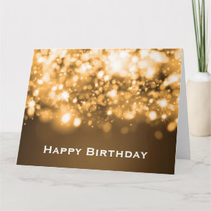 Birthday Sparkling Lights Gold Karte