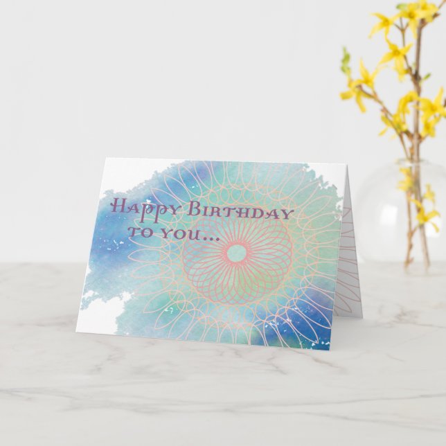 Birthday Spiral Karte (Gelbe Blume)