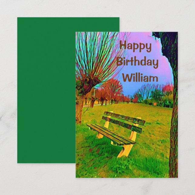 Birthday Spring Watercolor Garden Benz für ihn (Vorne/Hinten)
