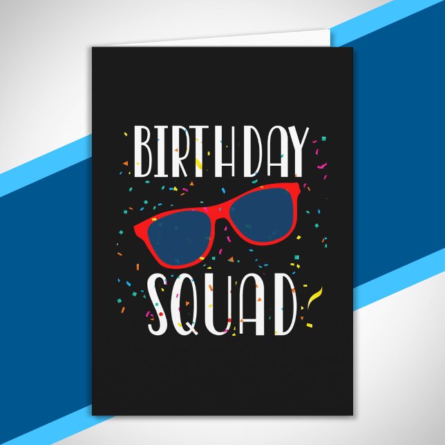 Birthday Squad Cool Fun Niedlich Matching Party Karte (Von Creator hochgeladen)