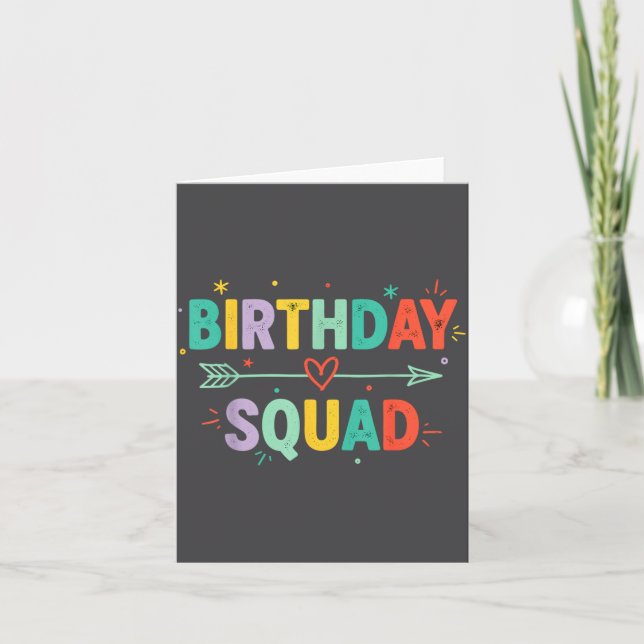 Birthday Squad Funny Party Celebration Friends Fam Karte (Vorderseite)