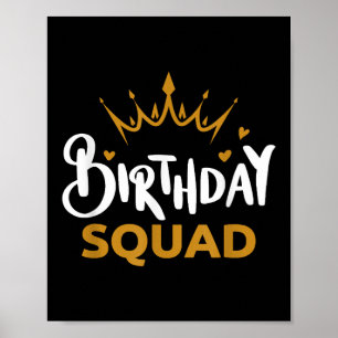 Birthday Squad Party Matching Family Group Funny B Poster