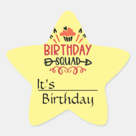 Birthday Squad Planner Stern-Aufkleber