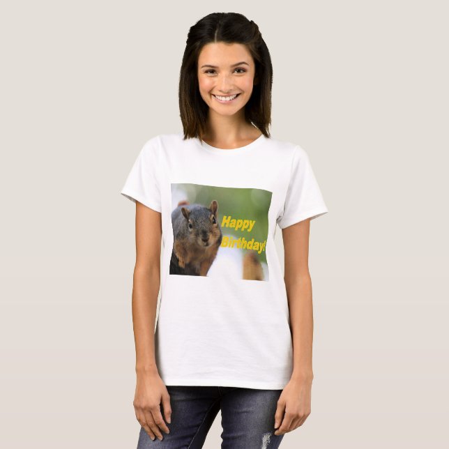 Birthday Squirrel T-Shirt (Vorne ganz)