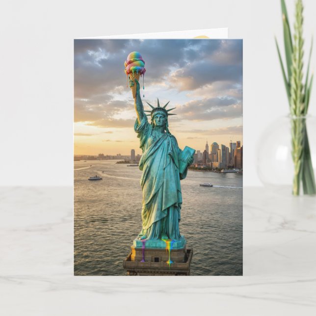 Birthday Statue of Liberty With Ice Cream Cone Karte (Vorderseite)