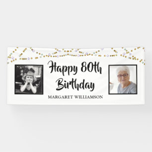 Birthday String Lights Brush Script-Foto Banner