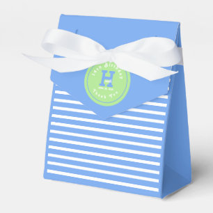 Birthday Stripes Blue ⎮ White Green Fee Box Geschenkschachtel