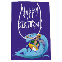 Birthday Surfer on Wave