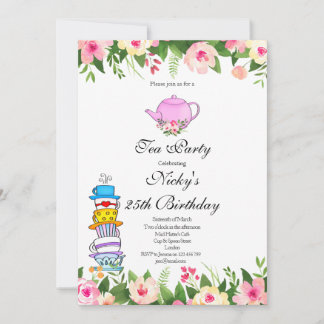 Birthday Tea Party Einladung