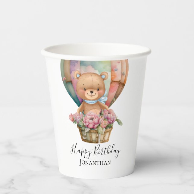 Birthday Teddy Bear Pappbecher (Vorderseite)