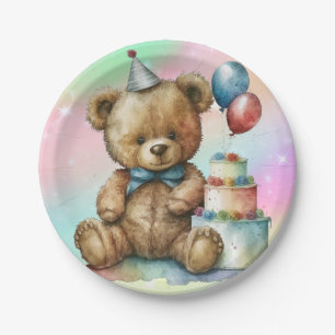 Birthday Teddy Bear Pappteller