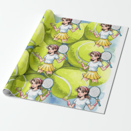 Birthday Tennis Ace Girl Geschenkpapier