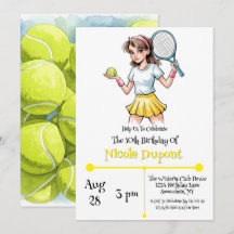 Birthday Tennis Ball Girl Celebration