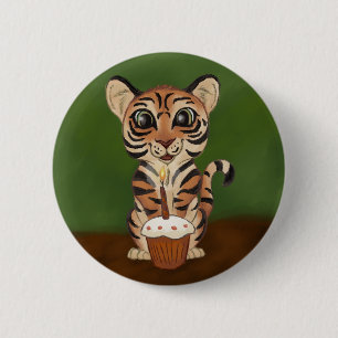 Birthday Tiger Button