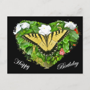 Birthday Tiger Frack Butterfly Items Postkarte