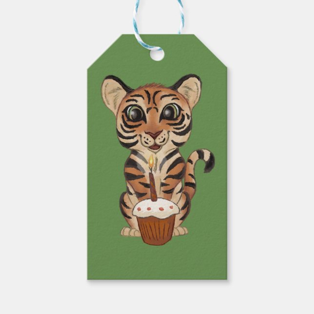Birthday Tiger Geschenkanhänger (Vorderseite)