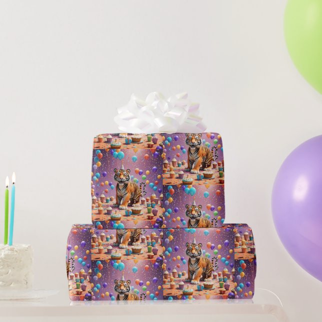 Birthday Tiger Geschenkpapier (Partygeschenke)
