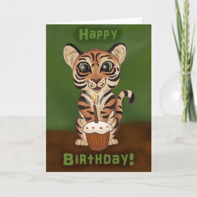 Birthday Tiger Karte (Vorderseite)